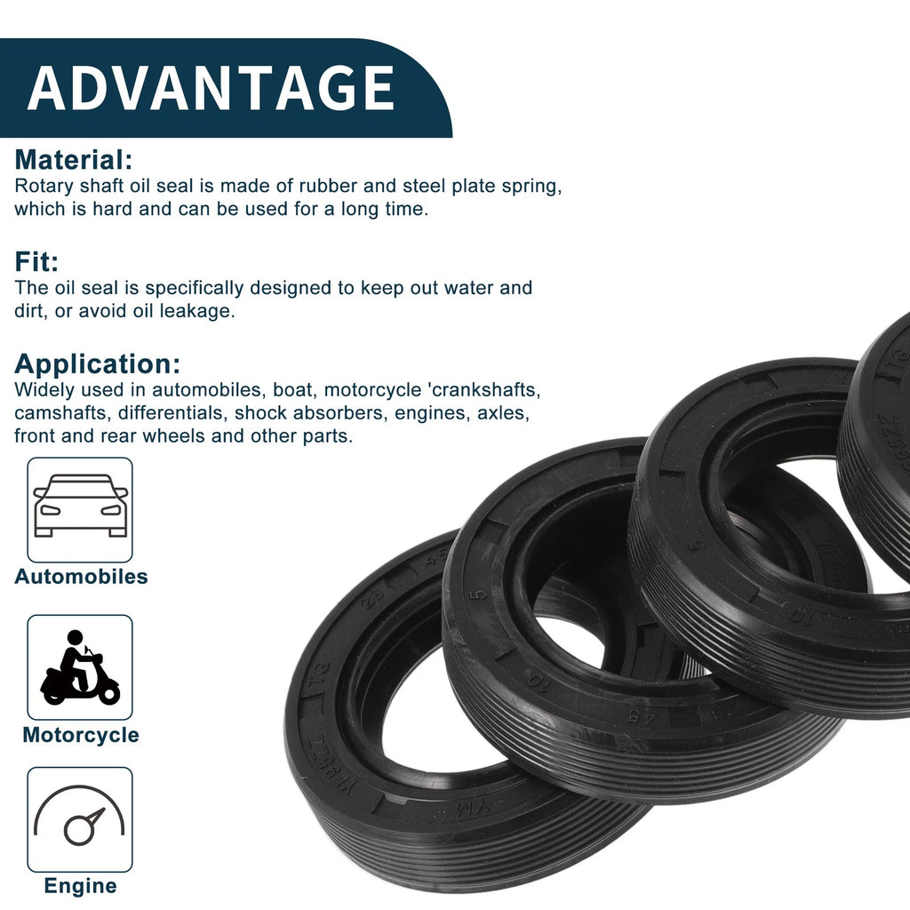 Set of 5 Oil Seal Rotary Shaft Seal NBR Rubber 28x45x10mm for Various Models