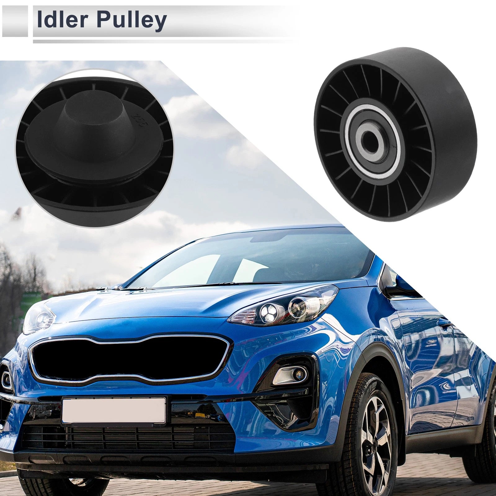 Drive Belt Idler Pulley for Volkswagen Beetle (1998–2004) No. 038145276 Plastic Black