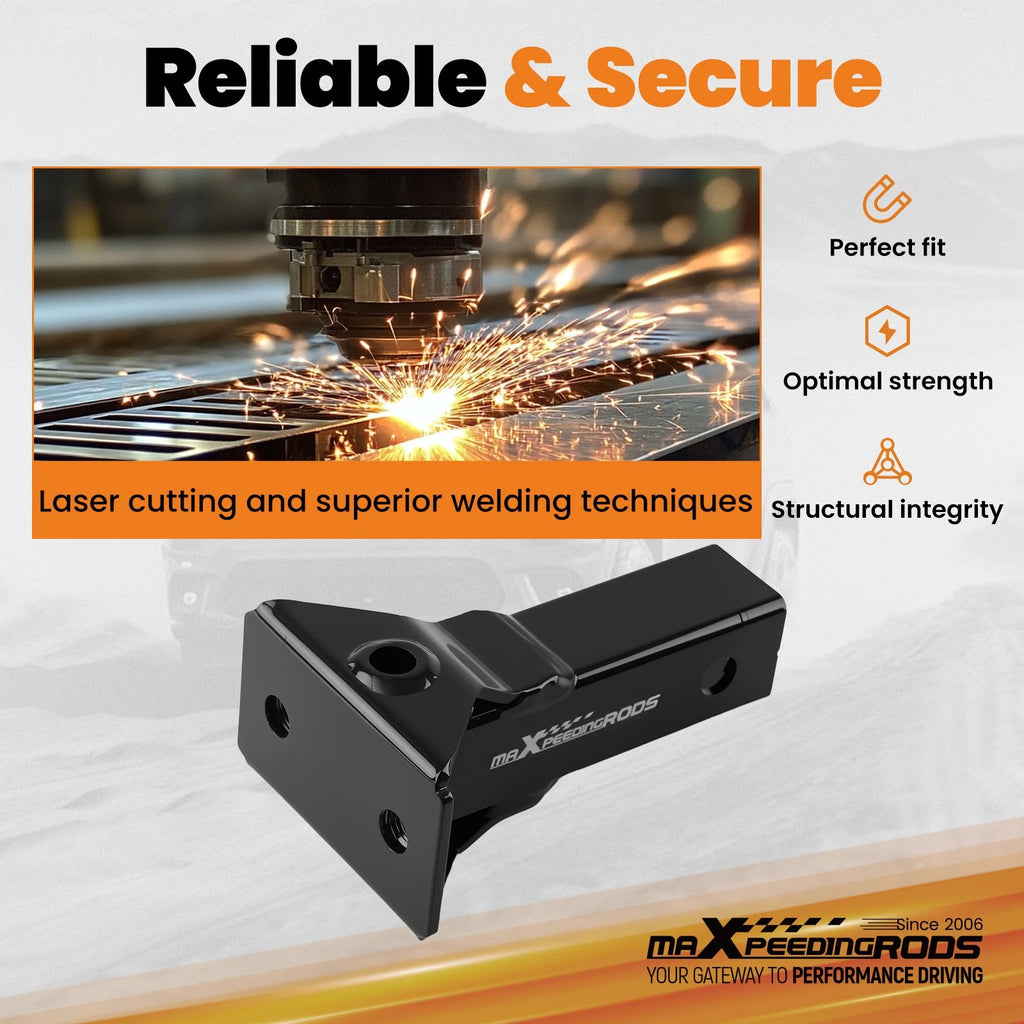 2" Receiver Adapter for Sub-Compact Tractor 3-Point Hitch (Steel, Black)