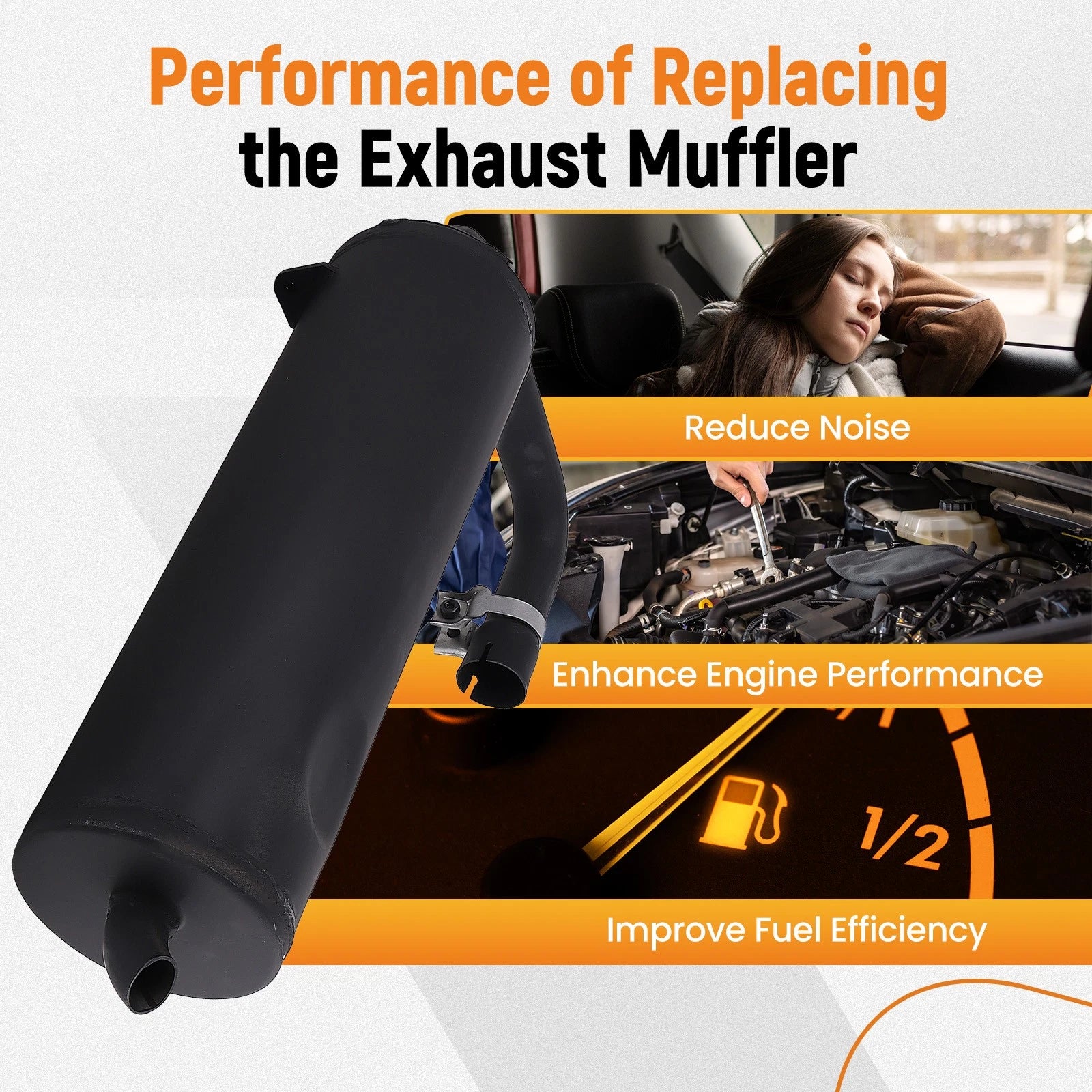 Exhaust Muffler for Yamaha Rhino 660 YXR660F (2004–2007) 5UG-E4710-01-00