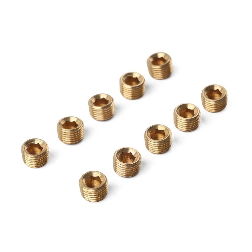 10pcs Brass Pipe Fitting Hex Counter Sunk Plug 1/8 Inch G Male Adapter