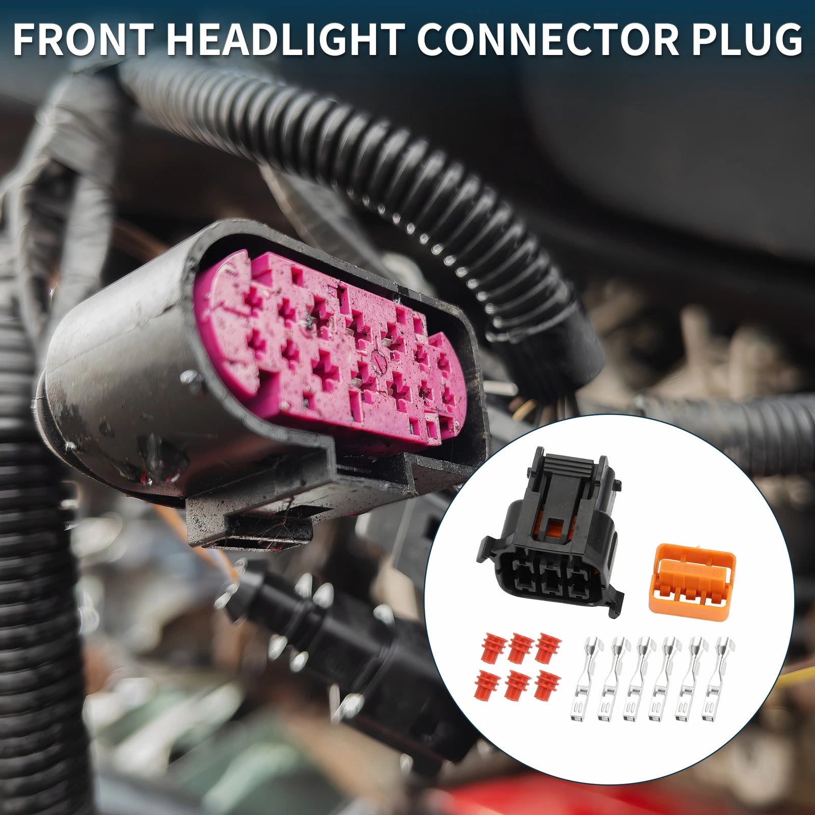 6 Pin Front Headlight Connector Plug for Hyundai 