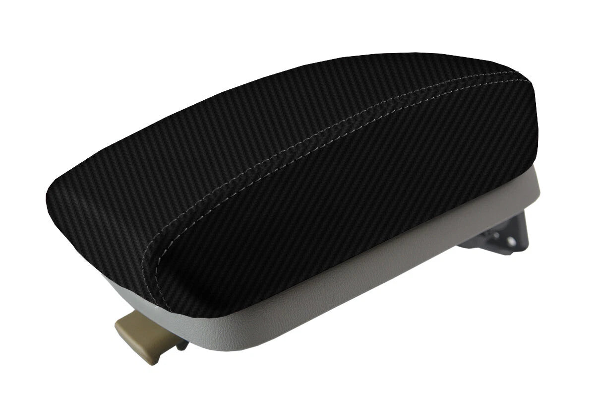 Console Lid Armrest Cover for Hyundai Sonata (2006–2010) Carbon Fiber Black