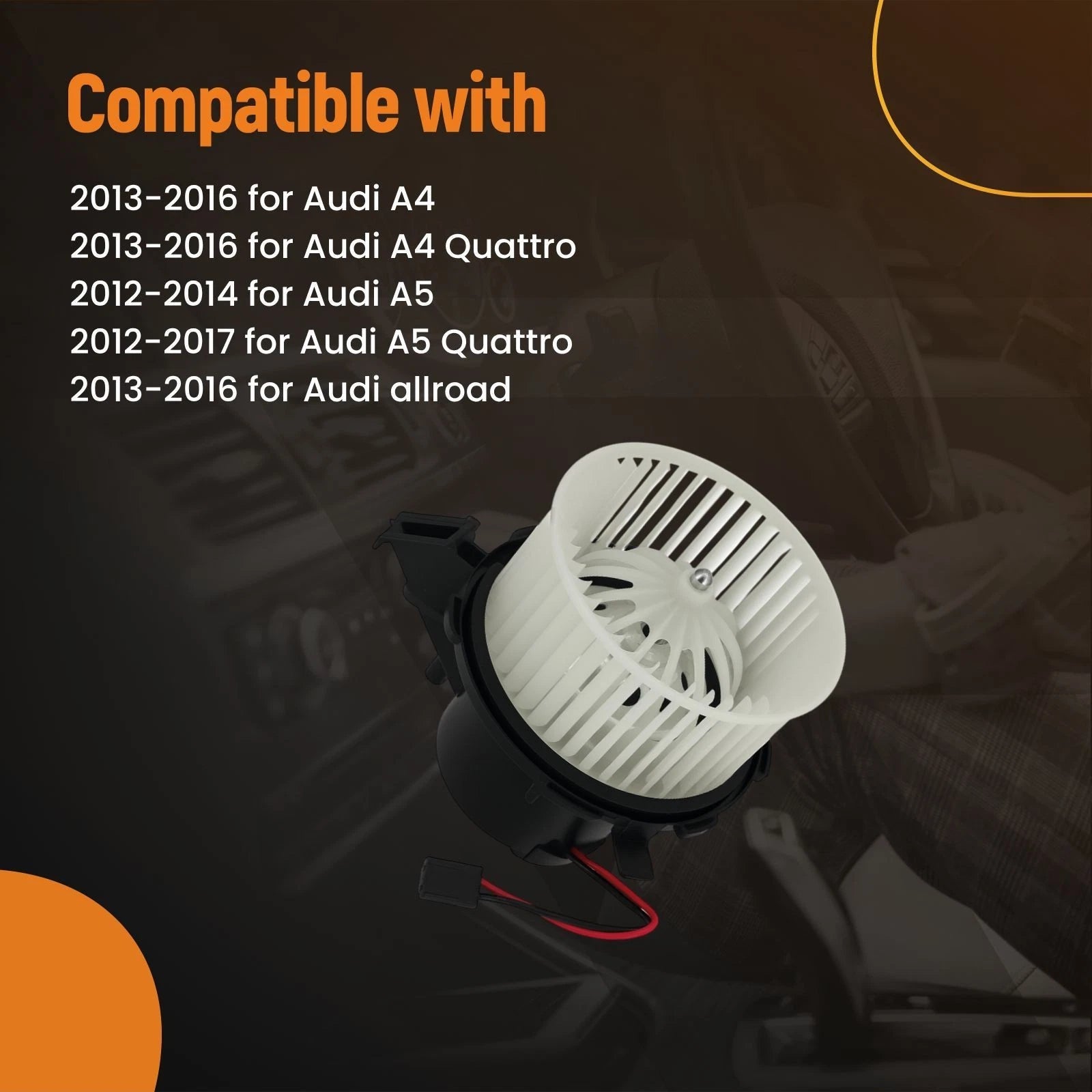 HVAC Heater Blower Motor w/ Fan Cage for Audi A4 A5 Q5 allroad (2012–2017) 700301
