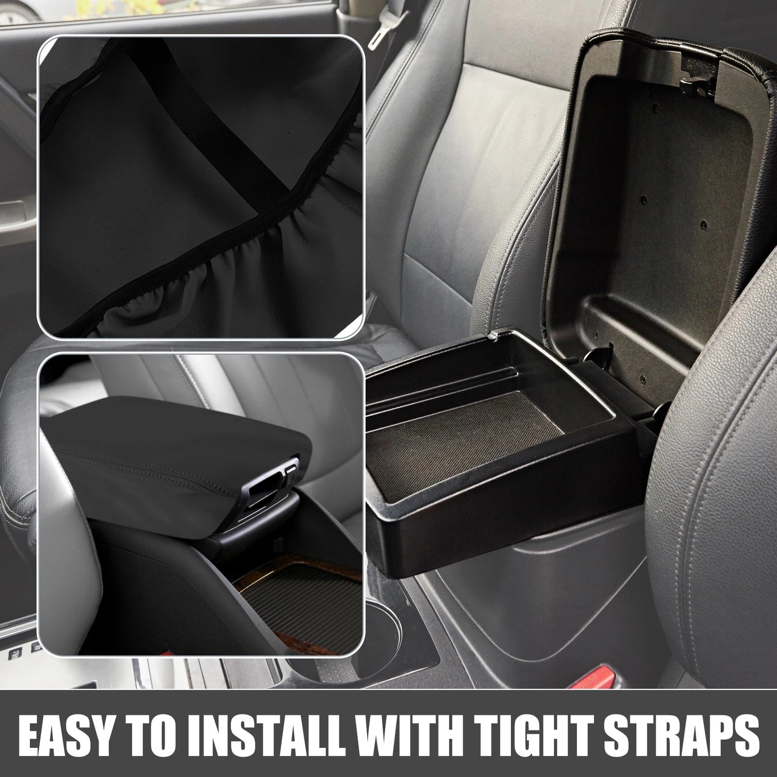 Center Console Pad Armrest Cover Protector for Ford F150 (2015–2020) Black