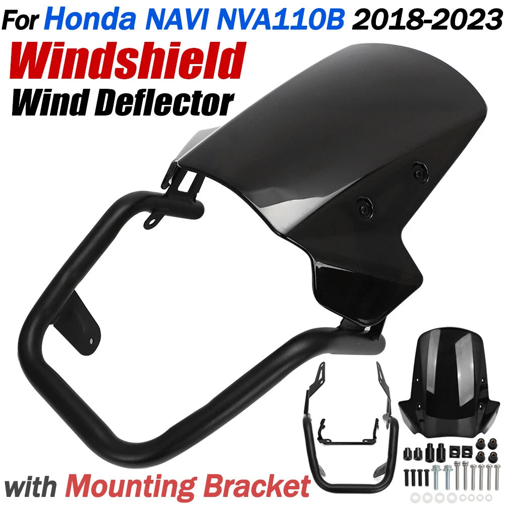 Windshield Deflector & Mount Bracket for Honda NAVI NVA110B (2018–2023)