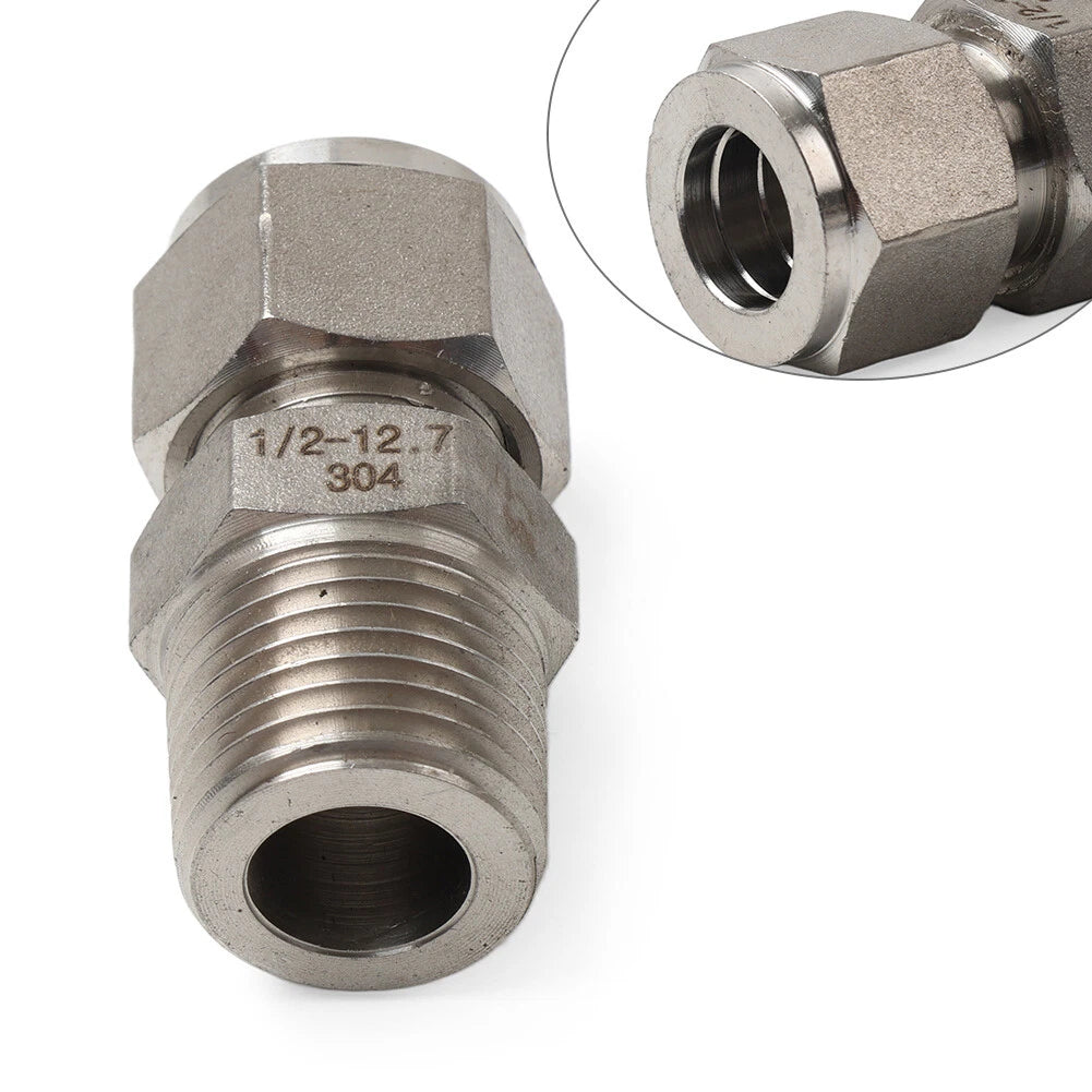 Compression Tube Fitting 1/2 NPT Male x Ф1/2 Tube OD (Set of 2)