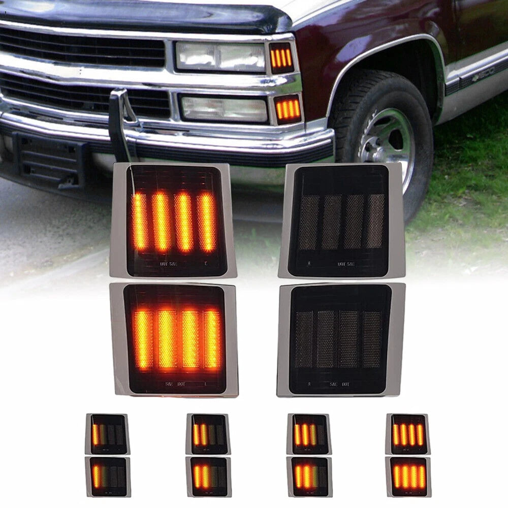 Set of 2 Sequential LED Corner Side Marker Lights for Chevy C/K 1500 2500 3500 (1994–1998)