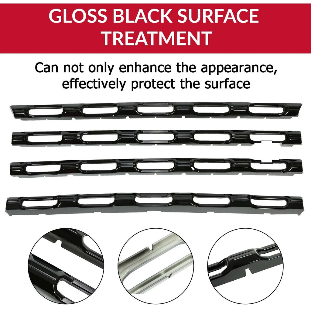 Gloss Black Grille Insert Overlay for Chevy Silverado 2500HD 3500 HD (2020-2023)