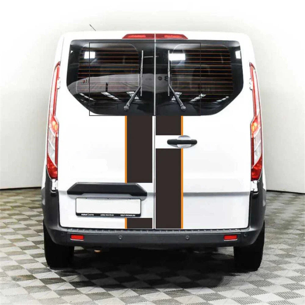 Racing Stripe Vinyl Sticker for Car Truck Black & Orange