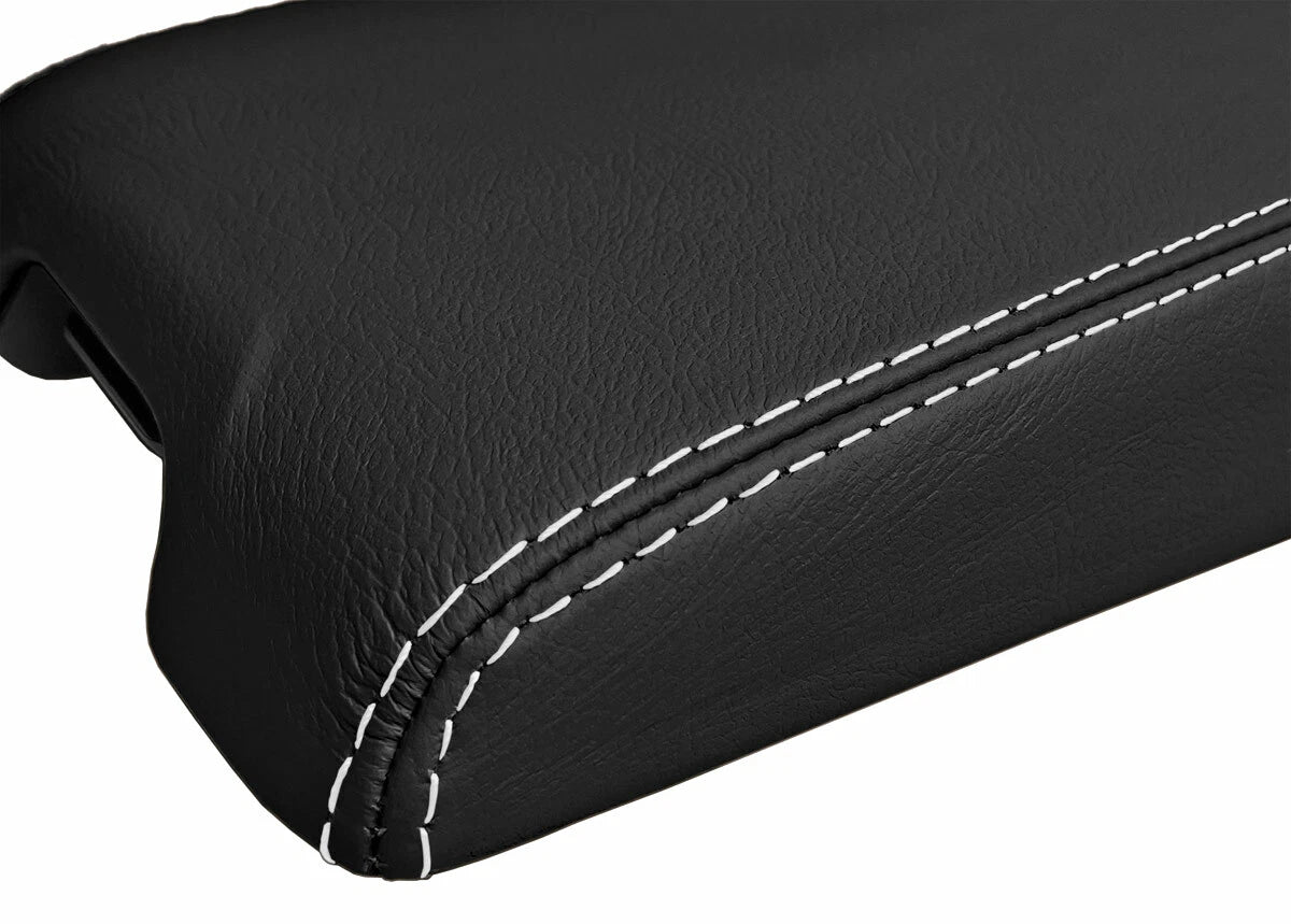 Leather Console Lid Armrest Cover for Infiniti G35 Coupe (2002–2007) White Stitch