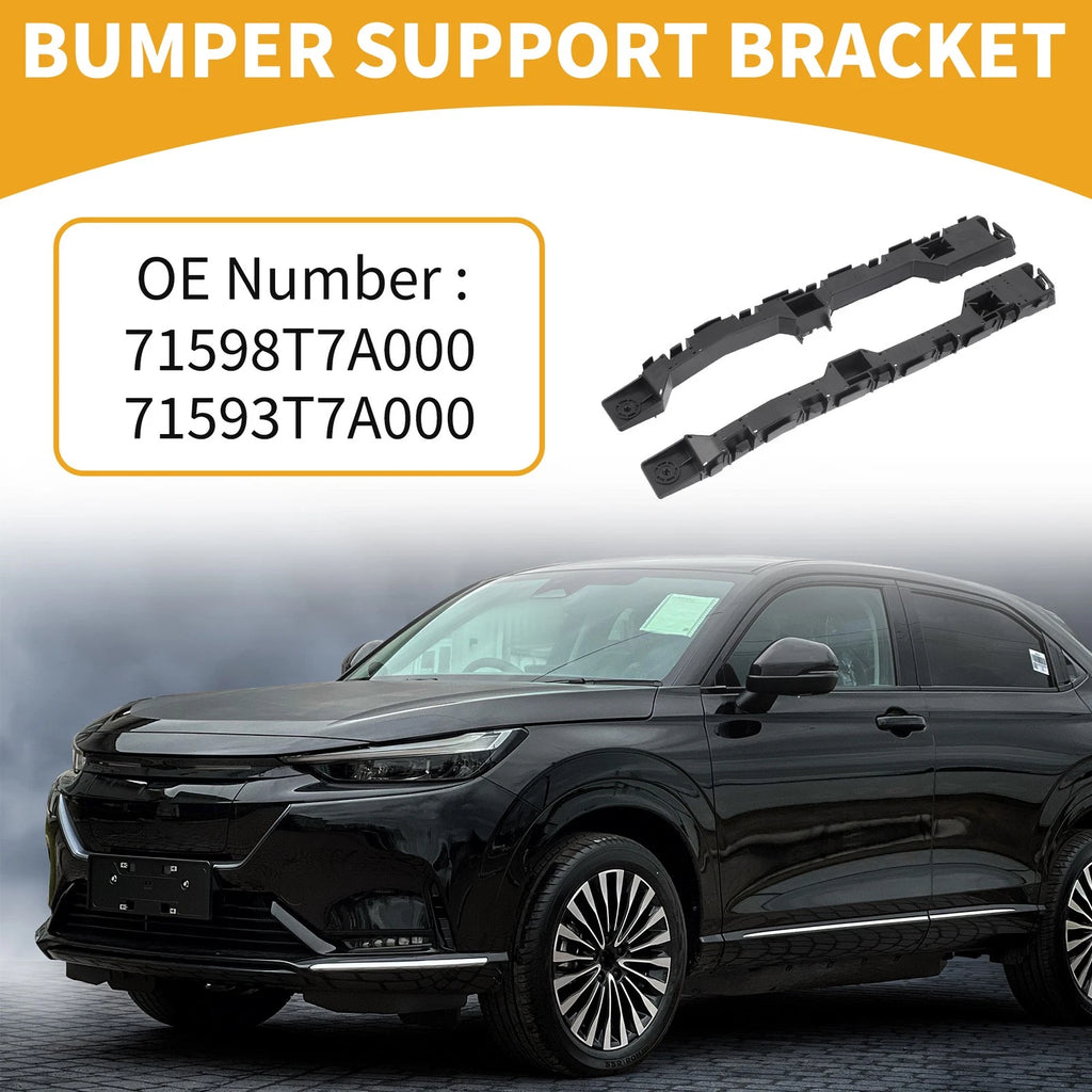 Set of 2 Rear Bumper Support Brackets for Honda HR-V (2016–2018) Black