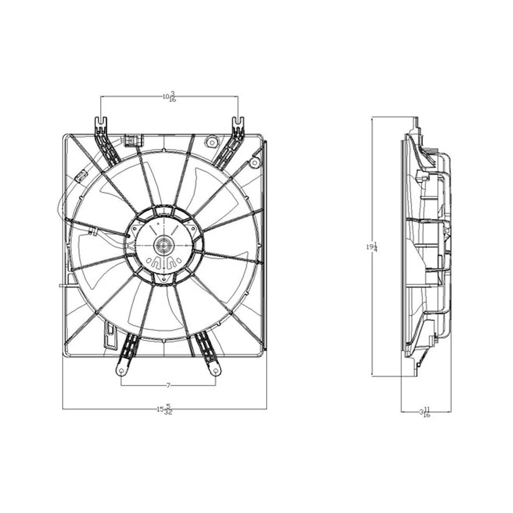 Replacement Radiator Fan Assembly Repair Part For 2007-2008 Acura TL