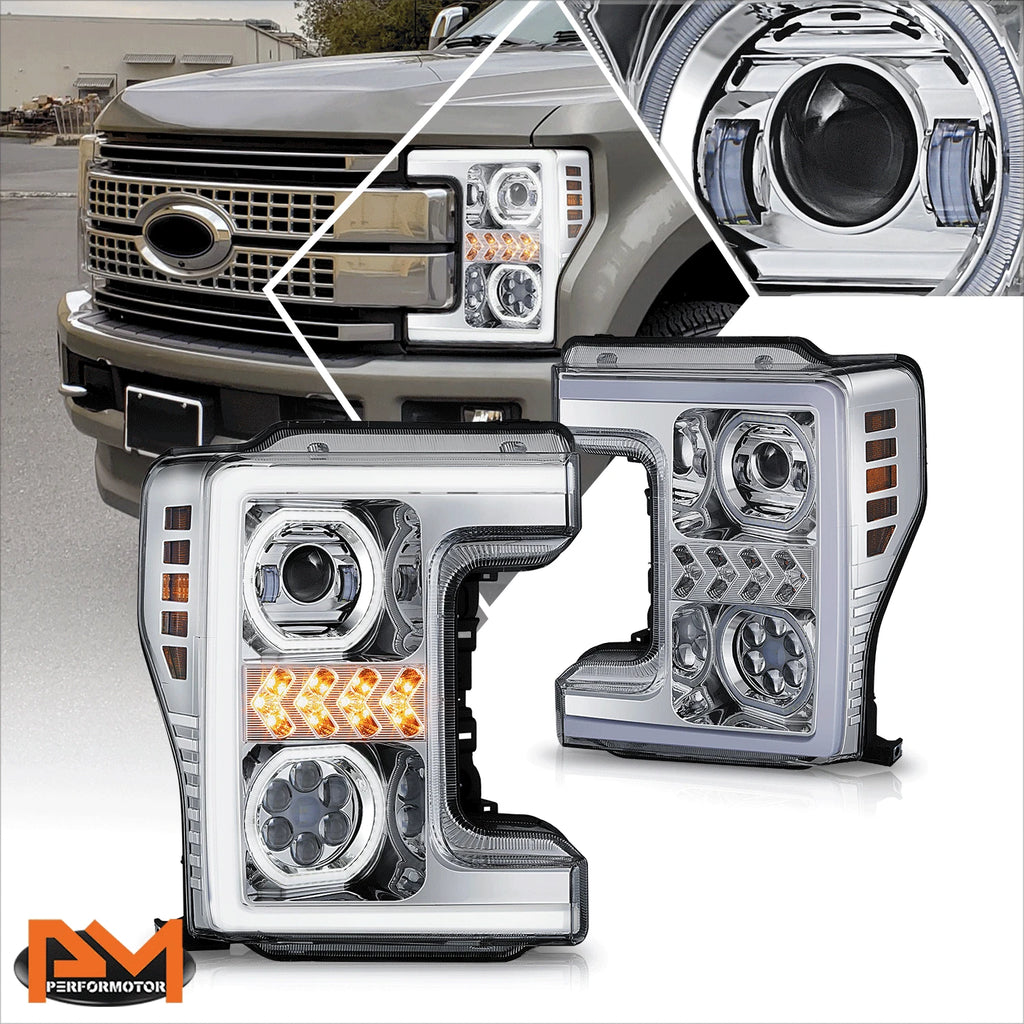 Sequential LED DRL Projector Headlights for Ford F250 F350 F450 (2017–2019)