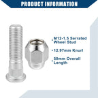 M12-1.50 Wheel Stud Bolts 2 x for Hyundai Sonata, Kia Rio (2006-2023)