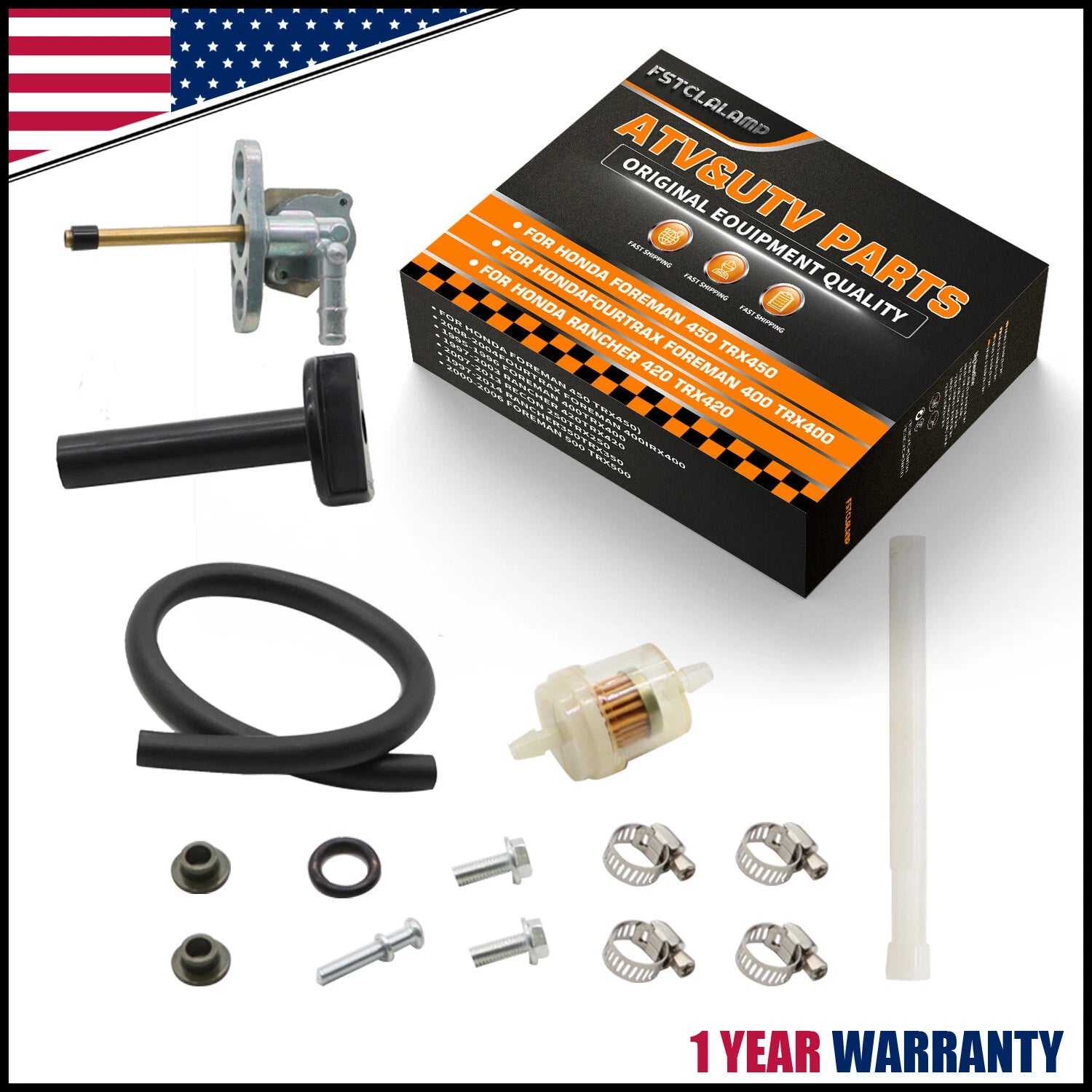 Fuel Tank Petcock Valve with Knob for Honda Rancher TRX350 (2000–2006)