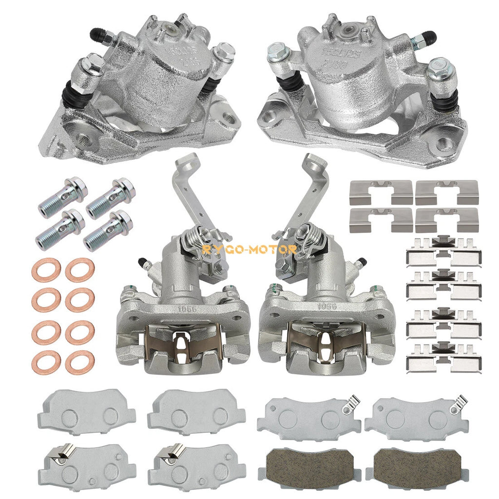 Front & Rear Brake Calipers w/Ceramic Pads for Honda Big Red MUV700 (2009–2013)