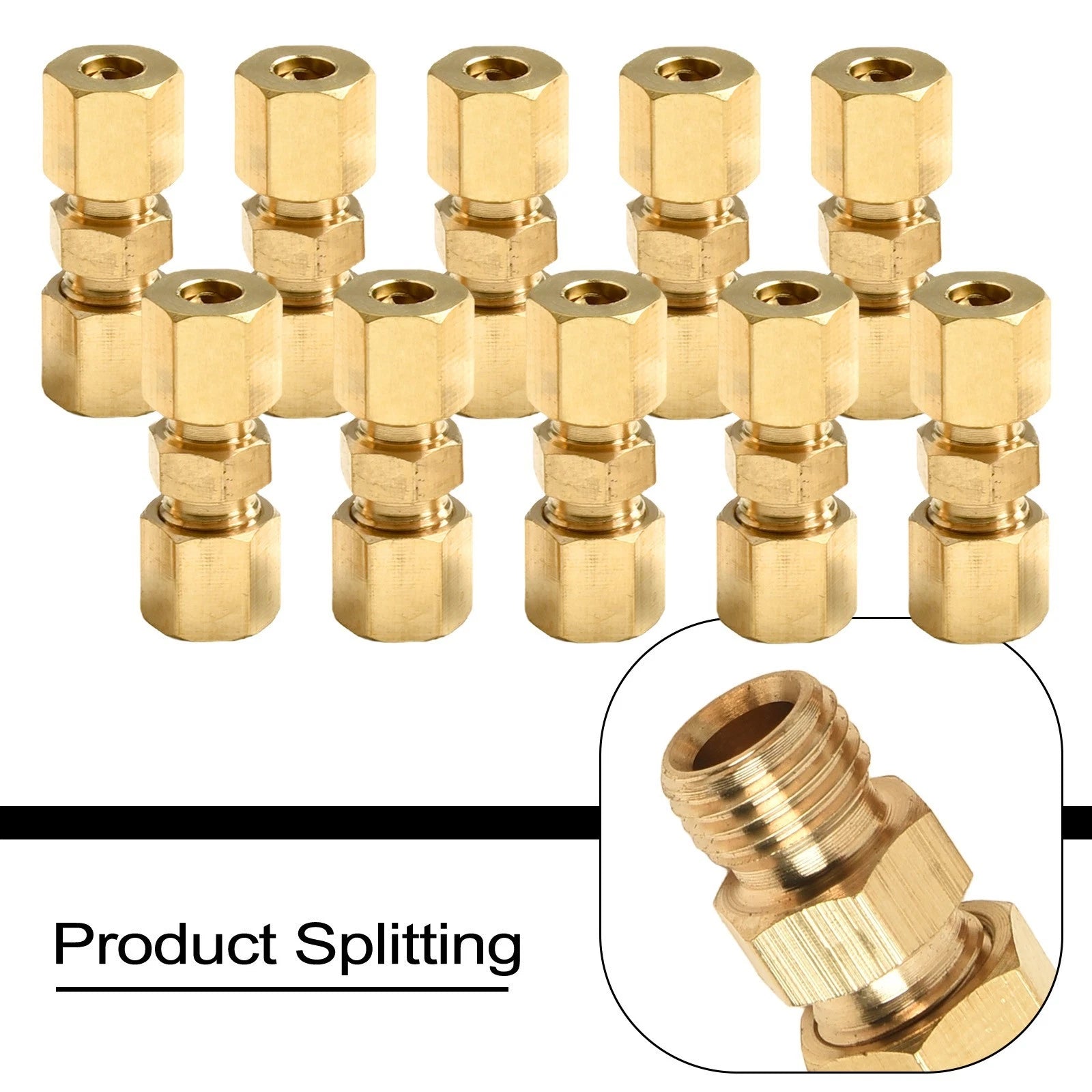 10x Brake Line Connector for Universal Applications (4.75mm/3/16)