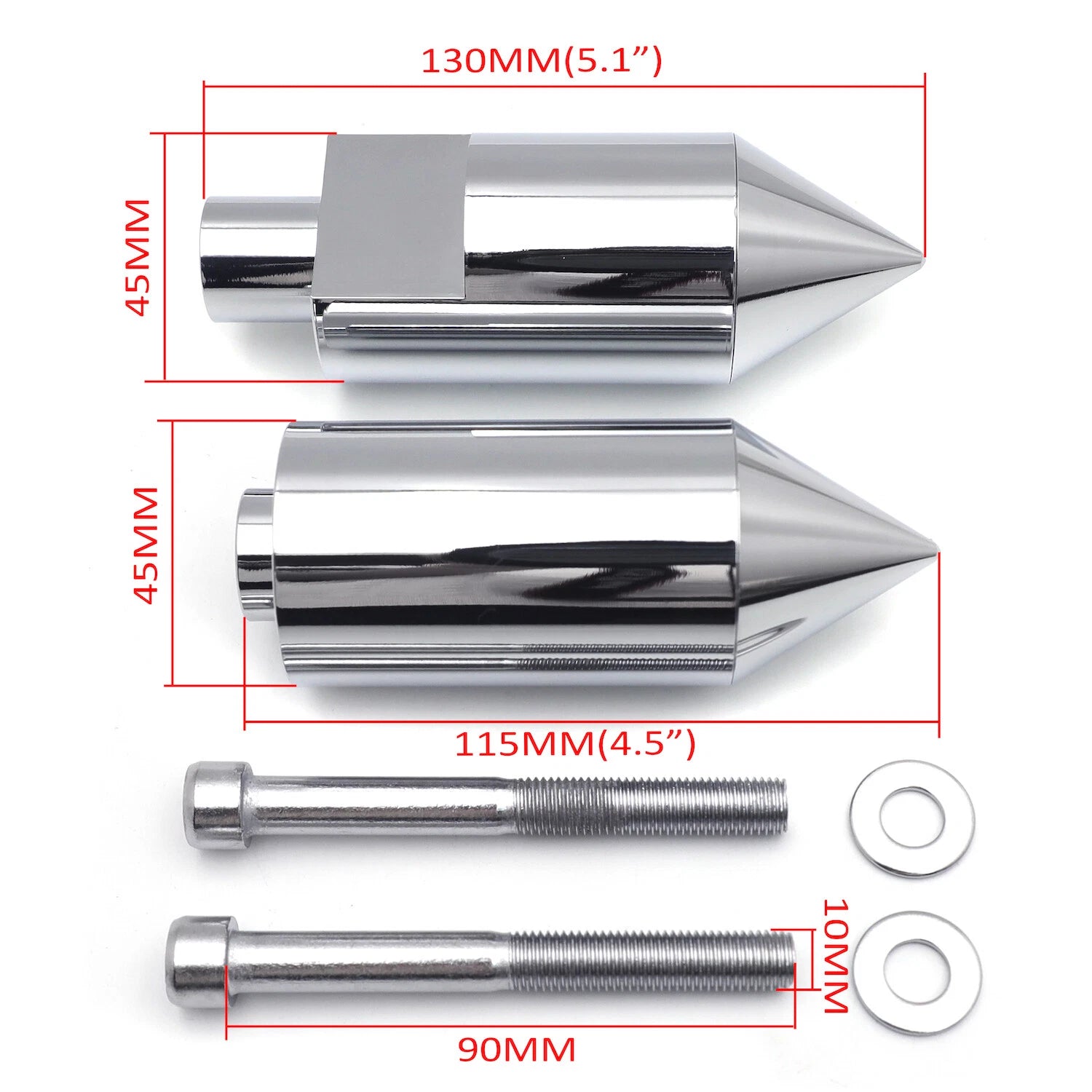 Chrome Spike Frame Sliders for Suzuki GSXR 1000 (2005–2006)