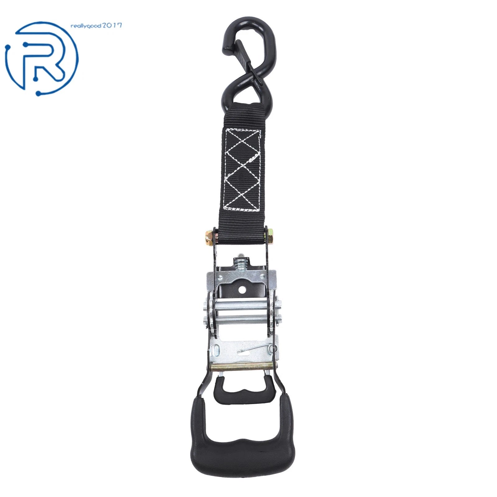 Set of 4 Heavy Duty Ratchet Straps with S Hook for Tie Downs (1.6" x 8')