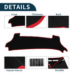 Dashboard Cover Mat for Toyota Prius (2023–2024) with Sticker Black Red