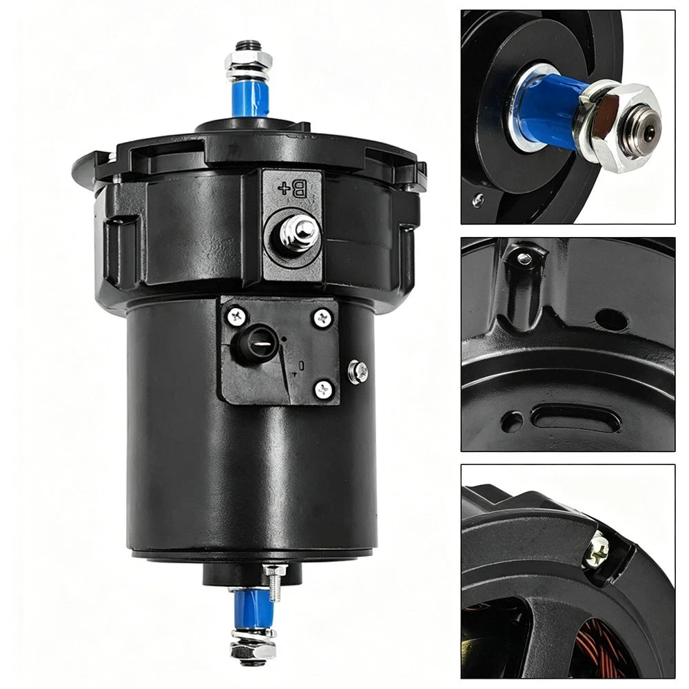 90 AMP Black Alternator for Volkswagen T1 Bug T2 Bus Super Beetle Ghia (12V)