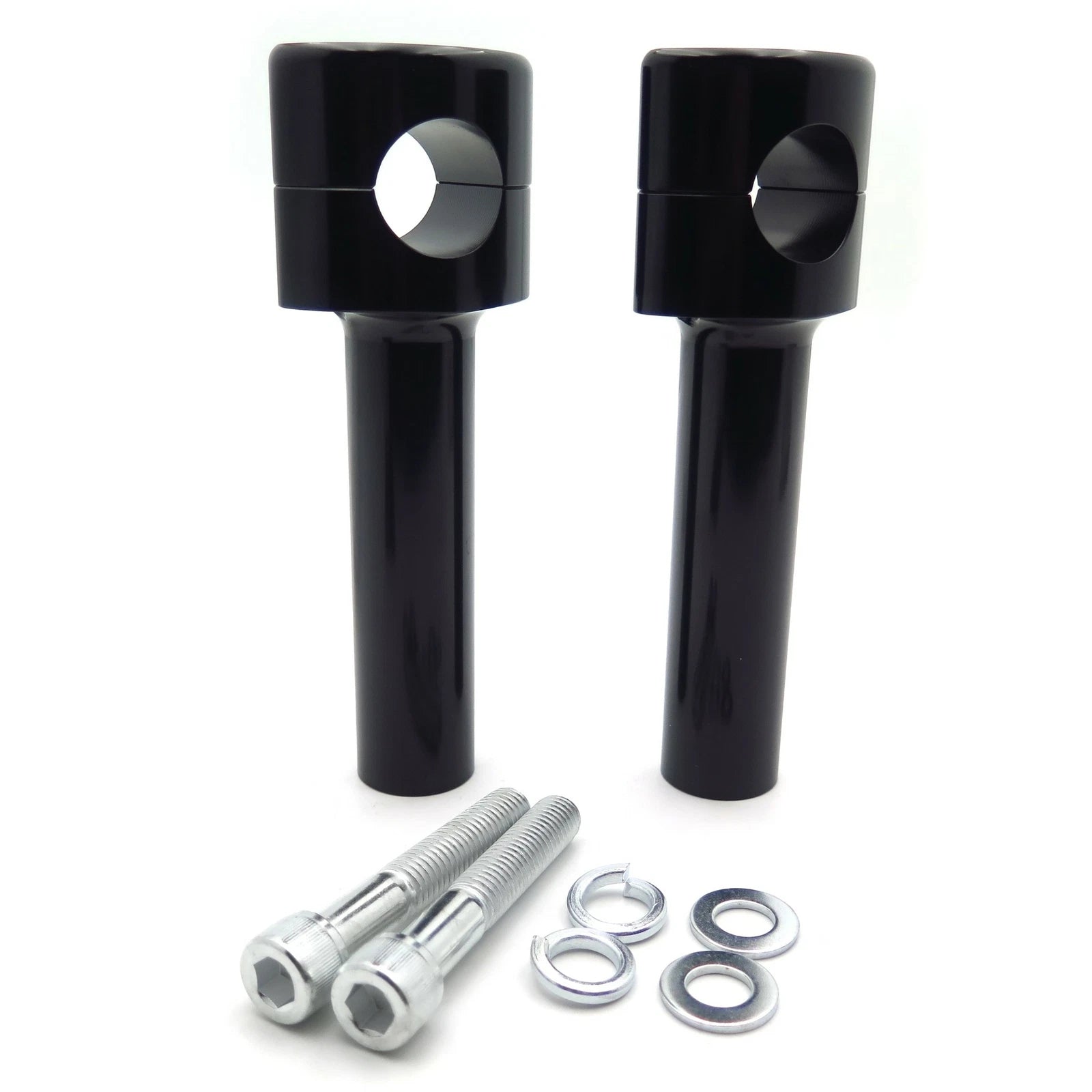 1in. Handlebar Riser Clamps Mounts Kit for Harley Motorcycle (6" Tall)