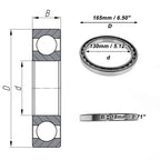 Deep Groove Ball Bearing P5 for Scooter Skateboard Wheel (130x165x18mm)