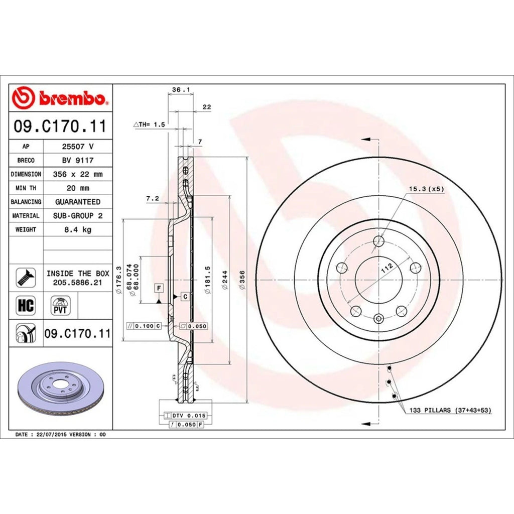 Brembo Brake Discs for Audi S7 (2013–2018)