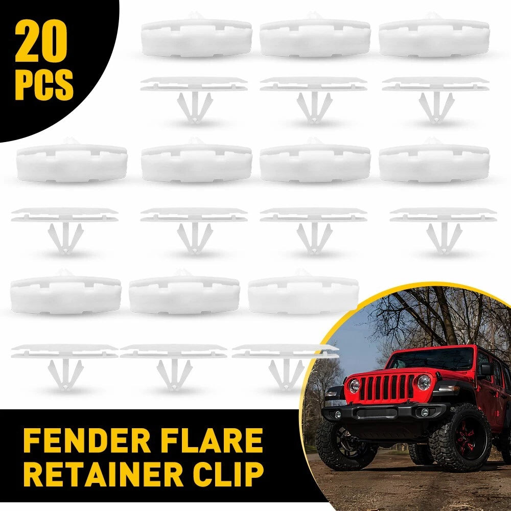 20X Fender Retainer Flare Moulding Clips for Jeep Wrangler JL (2018–2020)