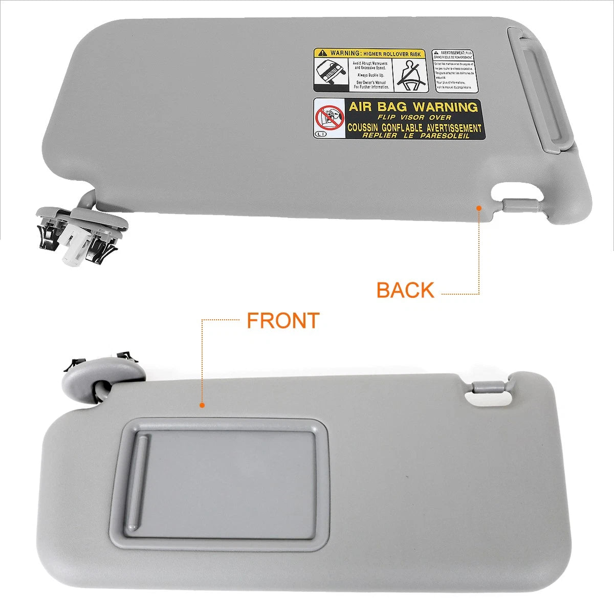 Driver Side Sun Visor for Toyota RAV4 (2006–2012) OE Style with Vanity Light