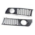 2X Honeycomb Bumper Fog Light Lamp Grille Bezel Cover for Audi A4 B6 (2001–2005)