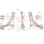 2X Front Lower Control Arms with Ball Joints for Ford Edge (2007-2014)