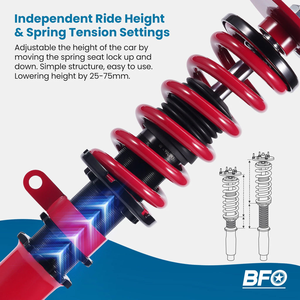 Set of 4 Adjustable Coilovers for BMW 5 Series E60 535i (2004–2010)