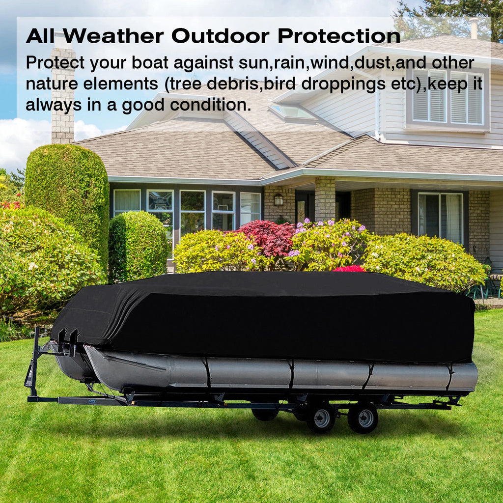 Pontoon Boat Cover 17-24ft Waterproof Heavy Duty UV Rain Dust Protection