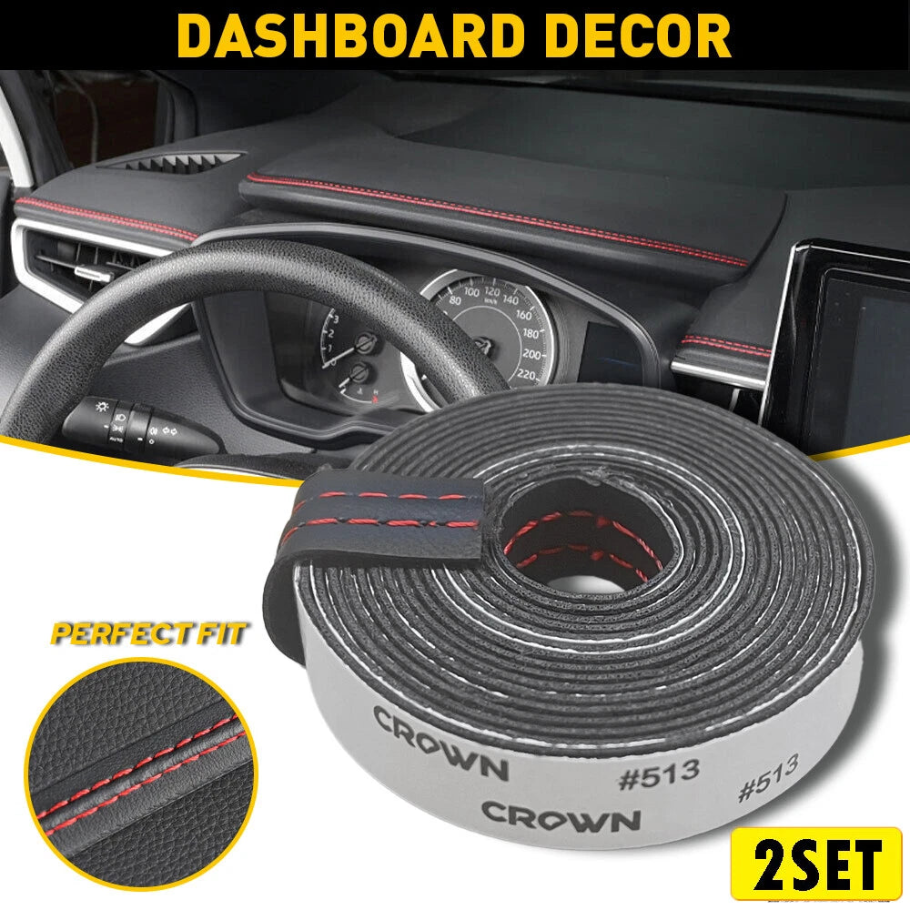 2M PU Leather Dashboard Trim Strip for Car (Universal Fit)