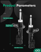 Front Set of 2 Shocks Struts Absorber 72204 for Saturn Ion (2003–2005)