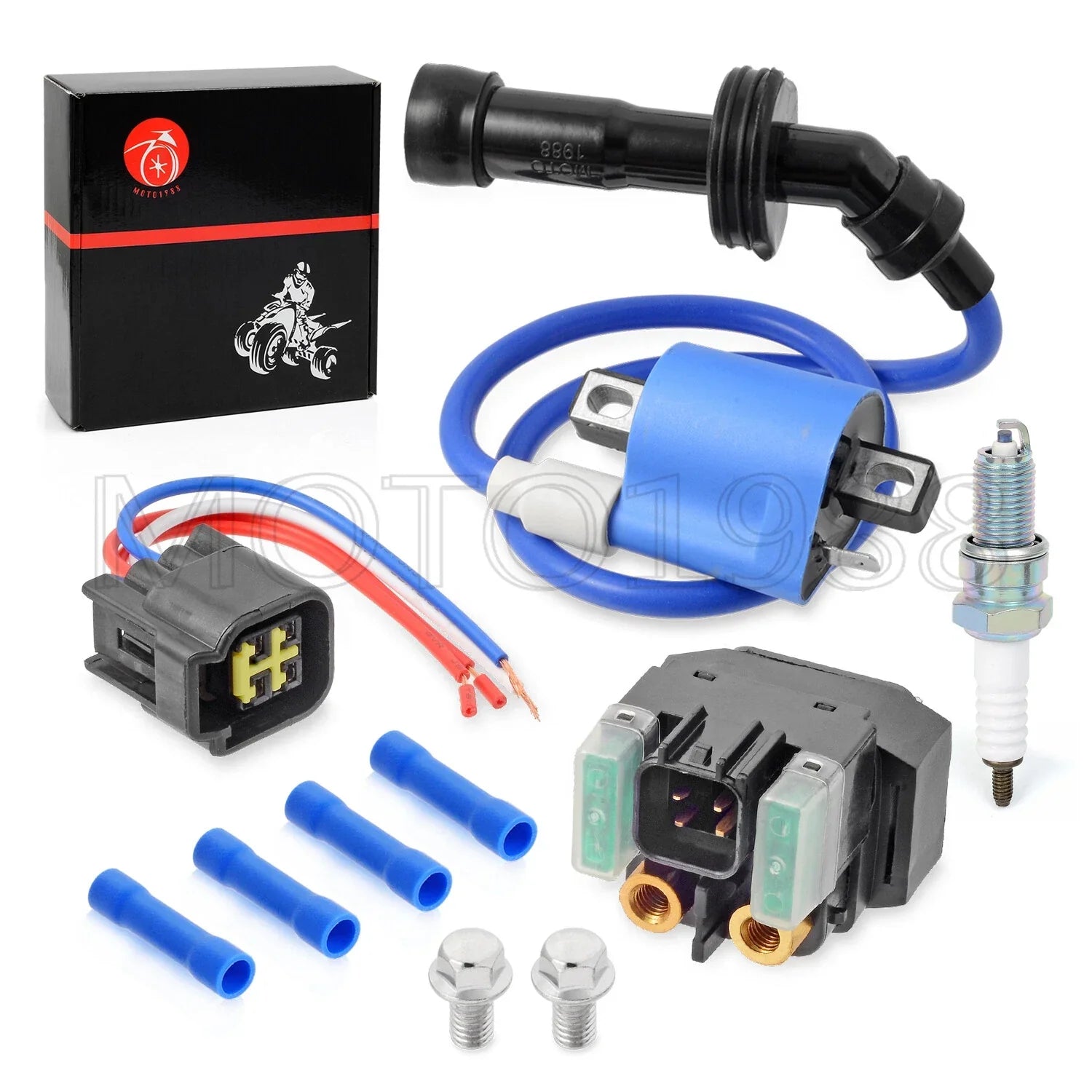 Ignition Coil Pack, Starter Relay, Spark Plugs for Yamaha Rhino 660 (2004–2007)