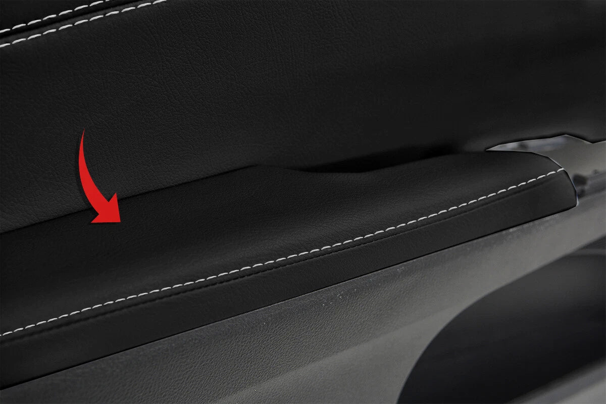 Armrest Door Panel Cover Leather for Toyota Avalon (2013–2018) White Stitch