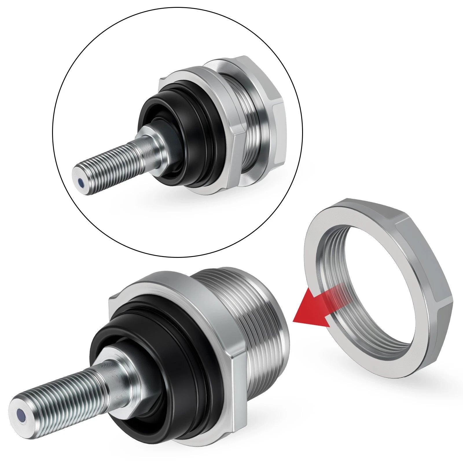 2X Front Suspension Upper Ball Joint & Nut Circlip for Can-Am Outlander 330 (2005)