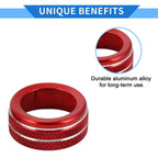 Set of 2 Audio Radio Tune Switch Knob Cover Rings for Toyota Tacoma (2020–2022) Red