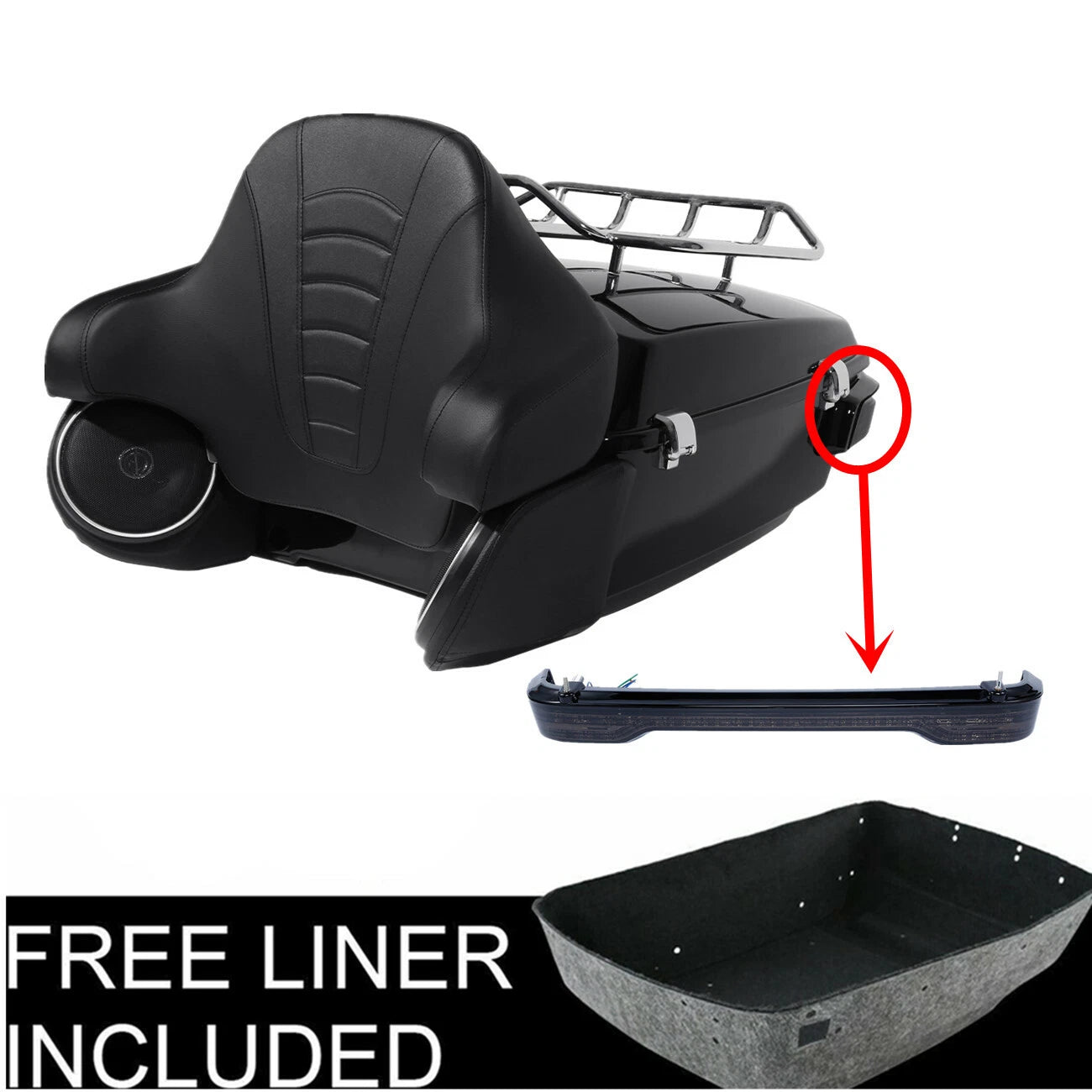 Trunk Pad Tail Light Speaker for Harley Electra Road Glide (2014–2024)