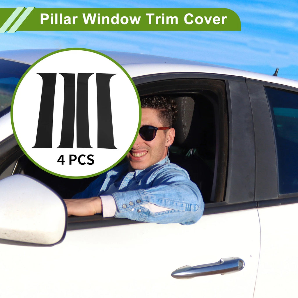 Set of 4 Pillar Window Trim for Chevy Suburban (2007–2013) Black