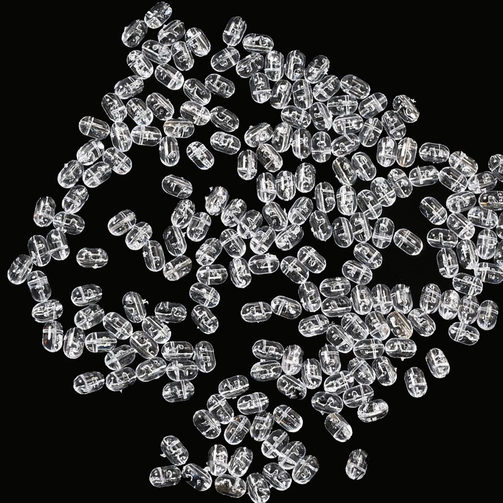 100pcs Transparent Fishing Beads Double Pink/Luminous Green