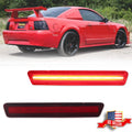 2X Red Lens Rear LED Bumper Side Marker Lamps for Ford Mustang (1999–2004)