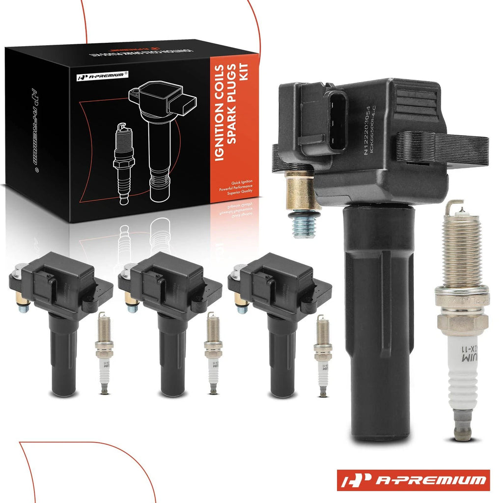 Set of 4 Ignition Coils & Iridium Spark Plugs for Subaru Forester Impreza 