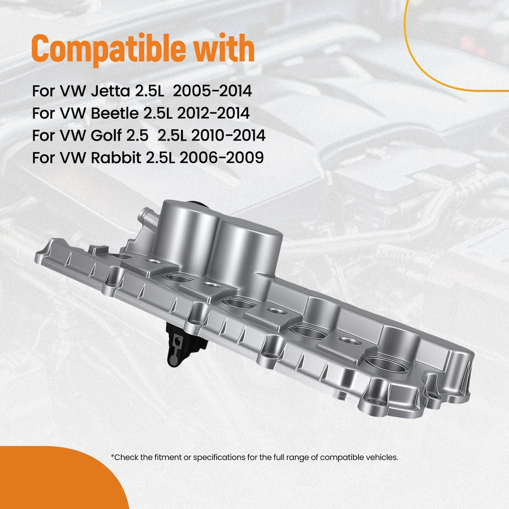 Aluminum Valve Cover Assembly for VW Beetle Golf Jetta 2.5L (2010–2014) 07K103469L
