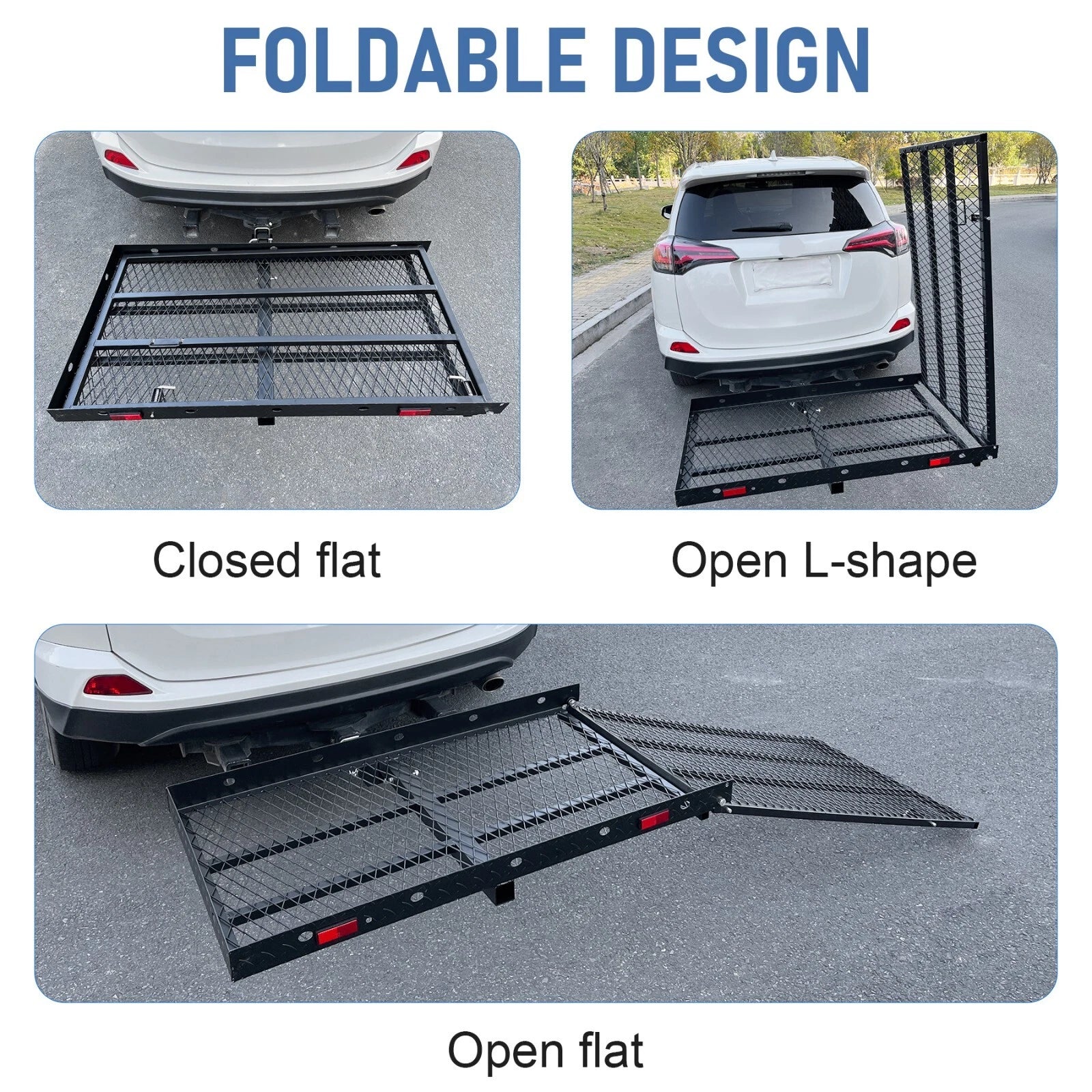 Folding Wheelchair Scooter Carrier Rack for Hitch Mount
