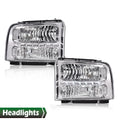 Clear Chrome LED DRL Headlights for F250 F350 F450 F550 Super Duty
