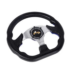 Universal 13" Blue 6 Hole Steering Wheel with Quick Release Adapter